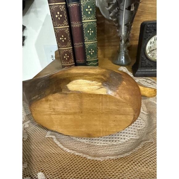 Vintage Hand Carved Wooden Duck Mallard Decoy Figure Rustic Cabin Lodge Decor - Picture 7 of 8